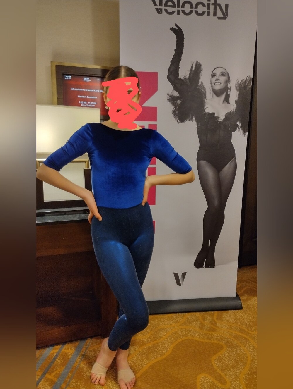 Blue Velvet & Shimmer One-Piece Leotard